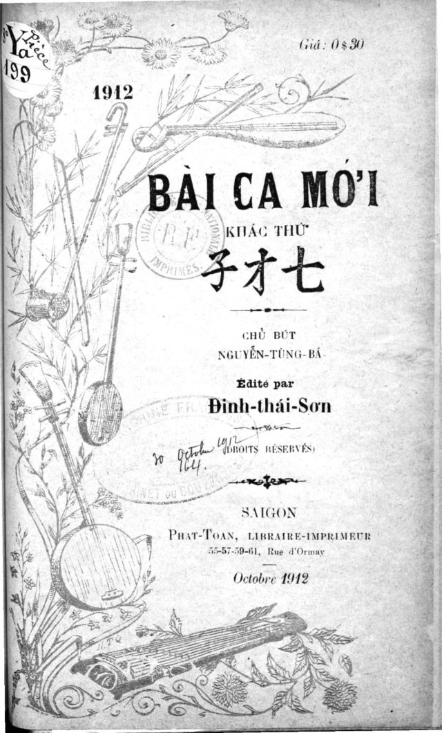 Bài ca mới (1912) [Khác Thứ]- Nguyễn Tùng Bá chủ bút